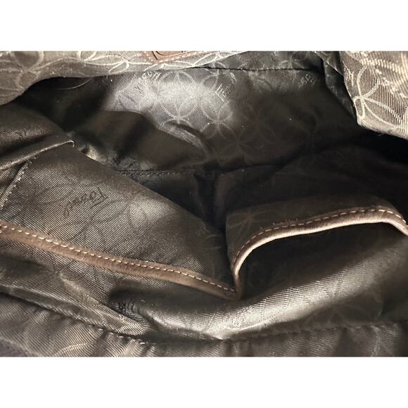 FOSSIL Castille Satchel Espresso Leather Handbag Side Pockets - Picture 7 of 12